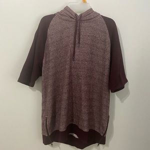 Brooklyn Calling NYC MAROON Short Sleeve Hoodie Sweatshirt-L